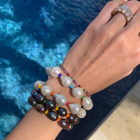 Black Baroque Pearl Bracelet