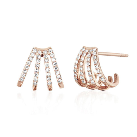 Multi Row Huggie Earrings