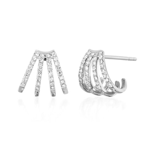 Multi Row Huggie Earrings