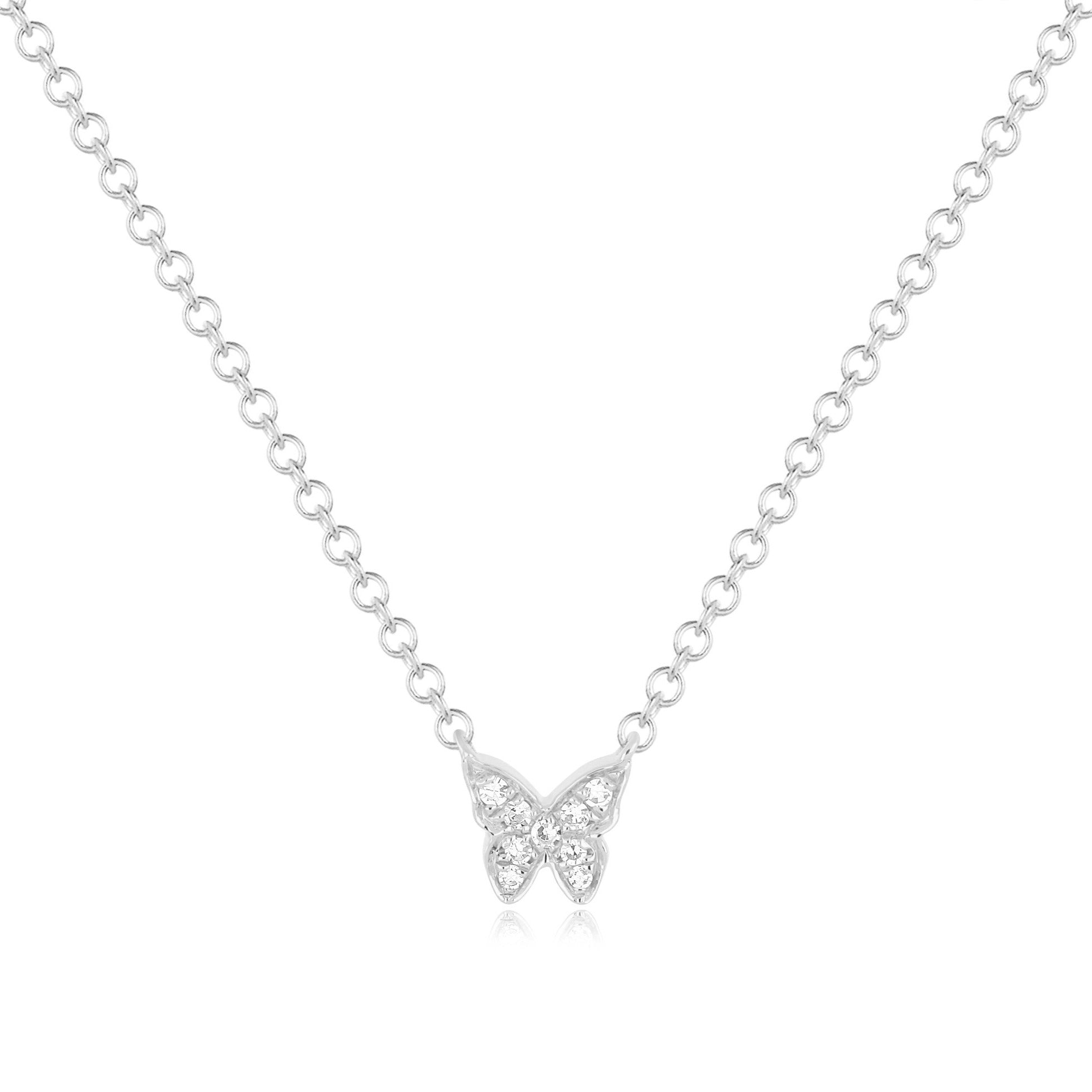 Baby Diamond Butterfly Necklace
