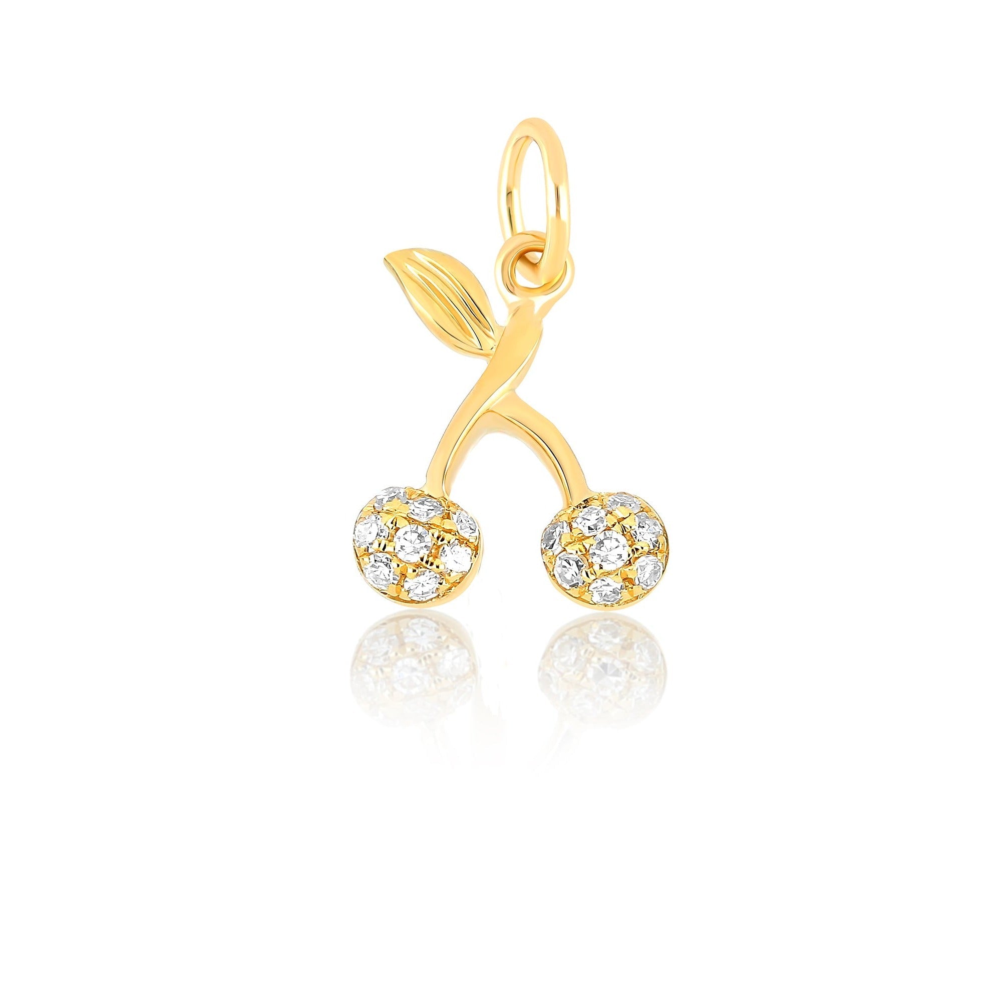Diamond Mini Cherry Necklace Charm