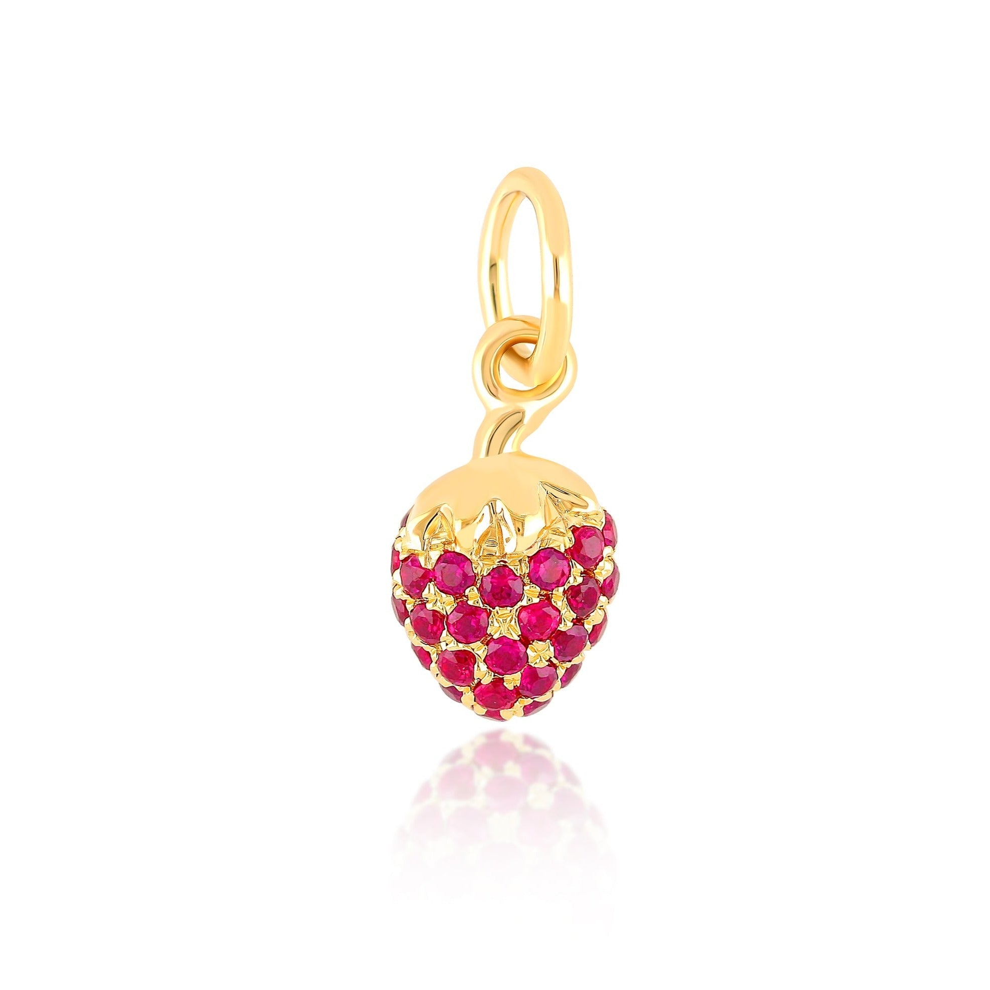 Ruby Mini Strawberry Necklace Charm