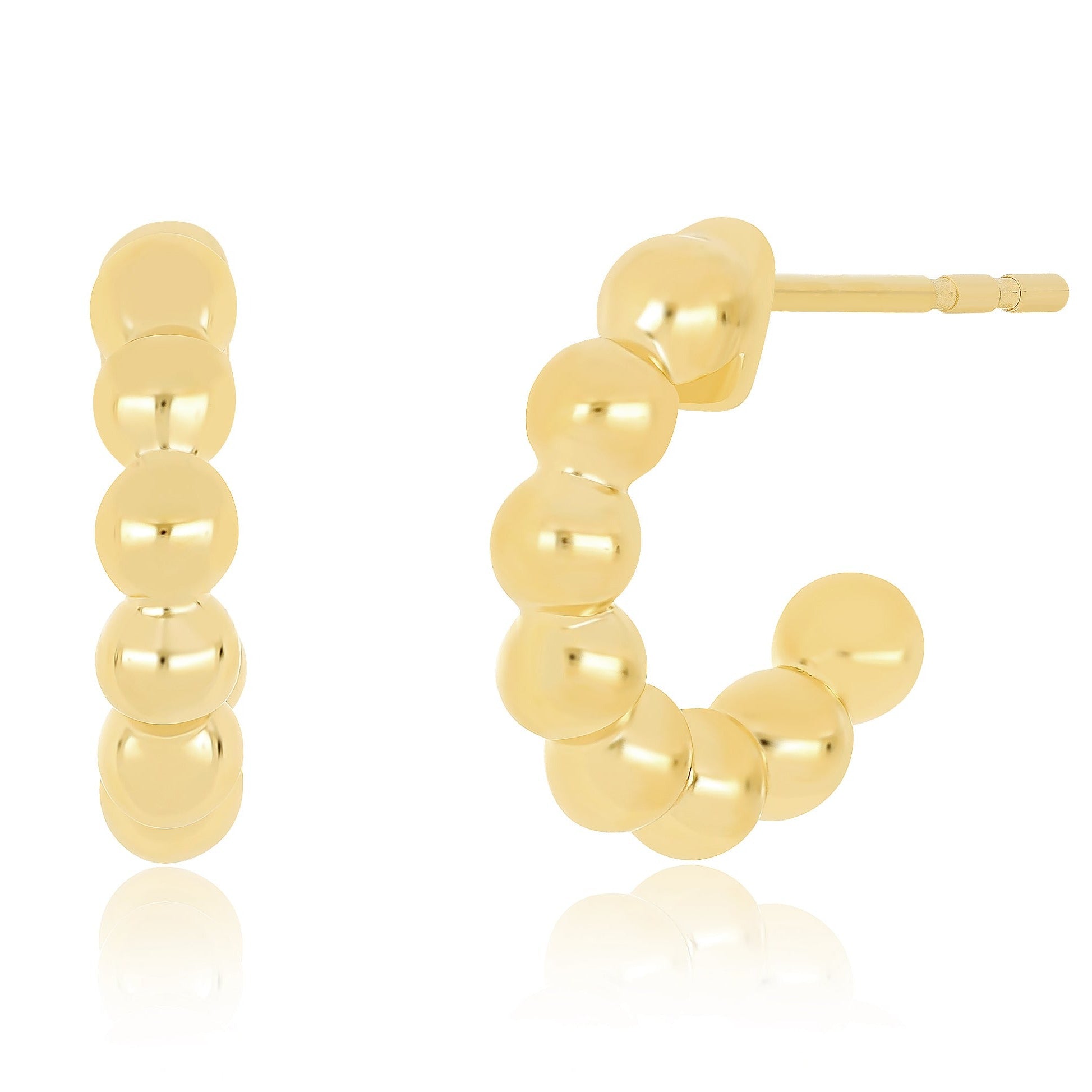 Gold Ball Hoop Earrings