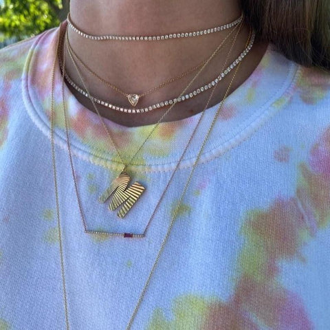 Mini Textured Initial Necklace