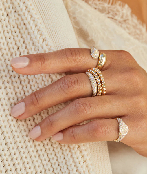 Gold and Diamond Jumbo Double Dome Ring