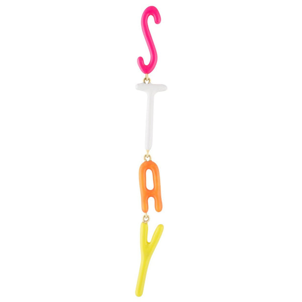 Enamel Drop Letter Earring