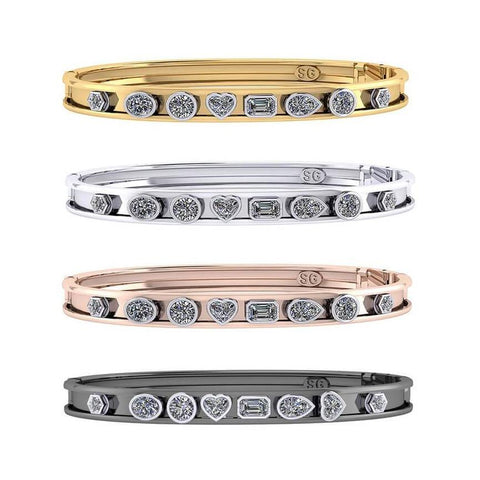 Fancy Shape Diamond Slider Bangle™