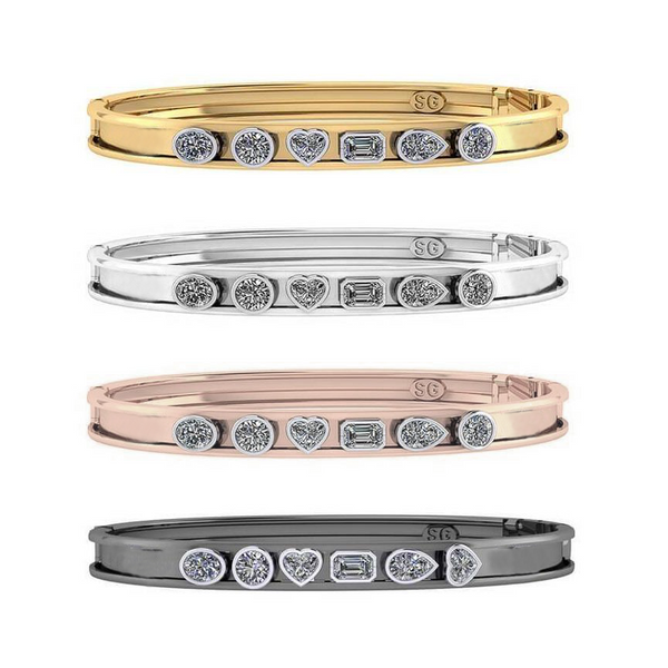 Fancy Shape Diamond Slider Bangle™ V2