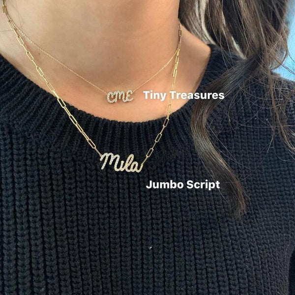 Tiny Treasures Diamond Name Necklace