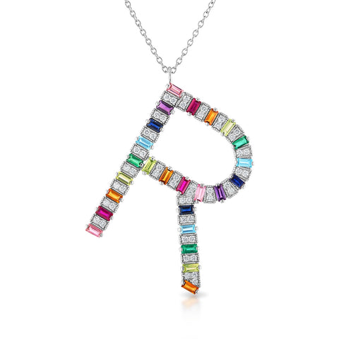 Jumbo Rainbow Initial Necklace