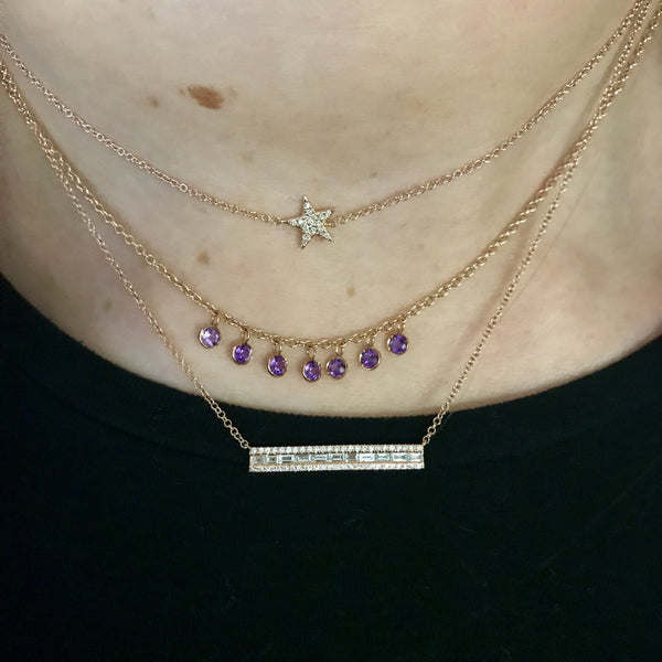 Diamond Baguette Bar Necklace