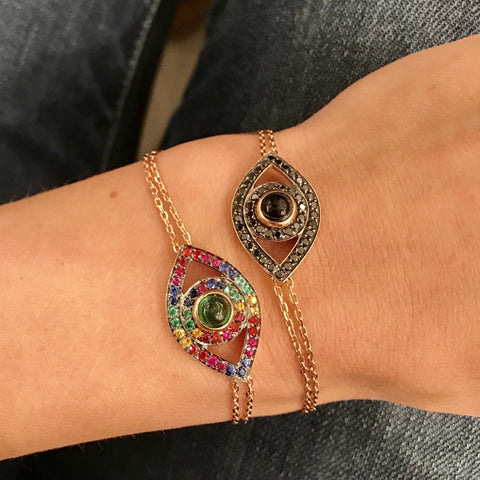 Colored Stone Eye Bracelet