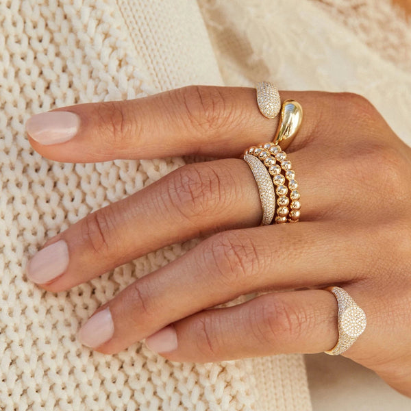 Gold Ball Stack Ring