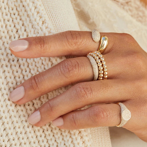 Gold Ball Stack Ring