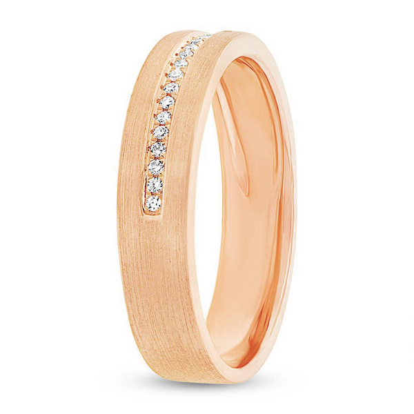 Gold Band with Pave Line