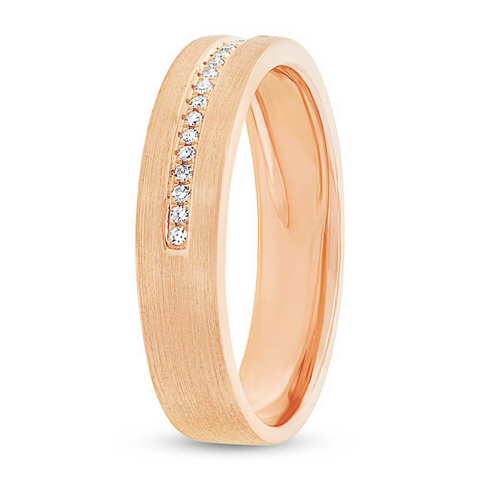 Gold Band with Pave Line