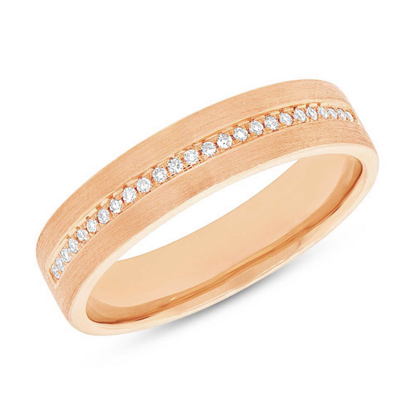 Gold Band with Pave Line