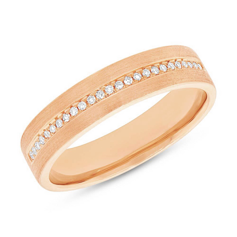 Gold Band with Pave Line