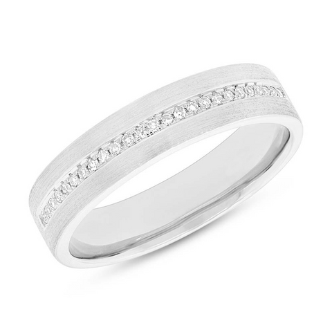 Gold Band with Pave Line