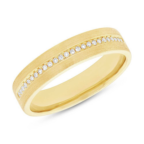 Gold Band with Pave Line