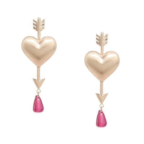 Gold Through the Heart Earrings