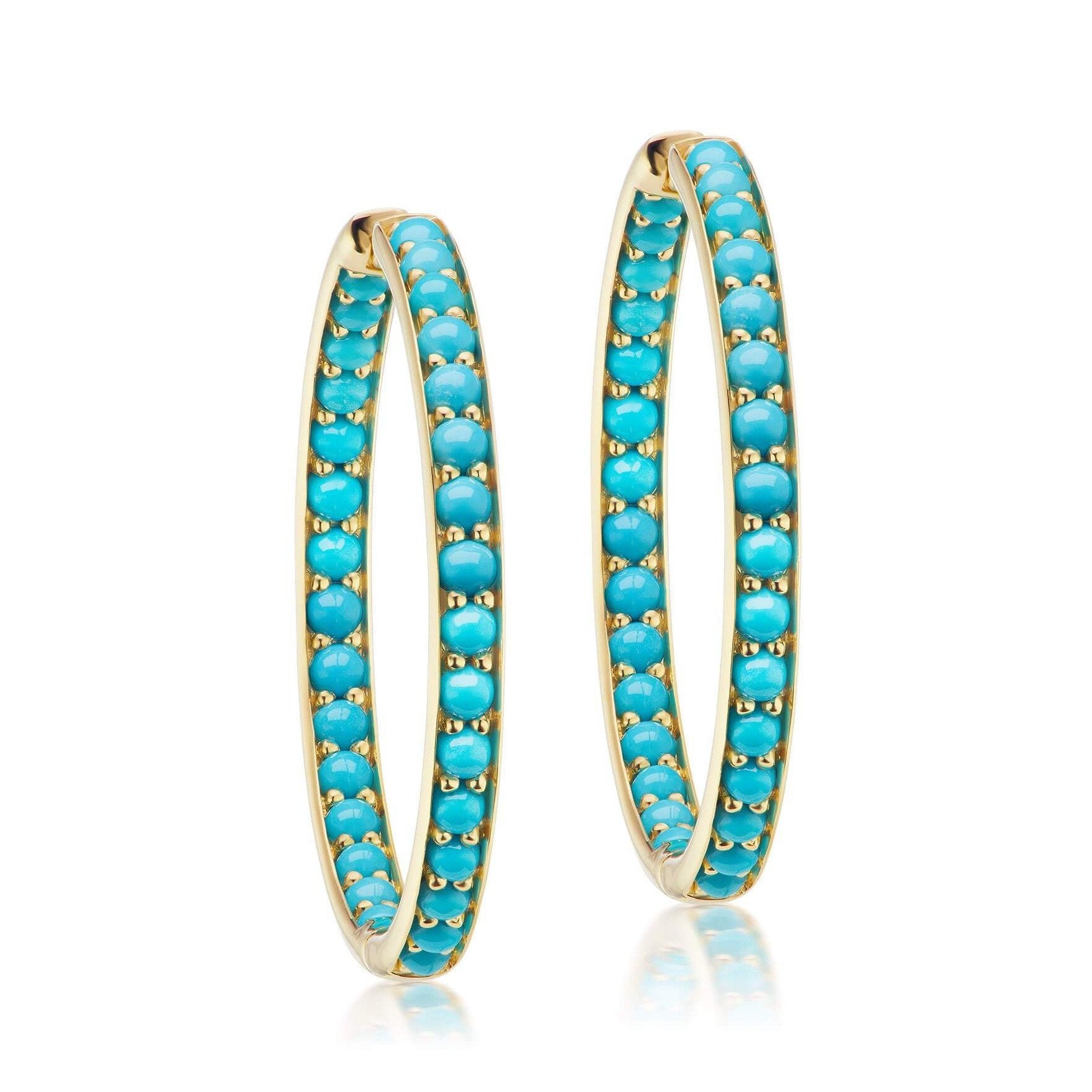 Slim Turquoise Hoops
