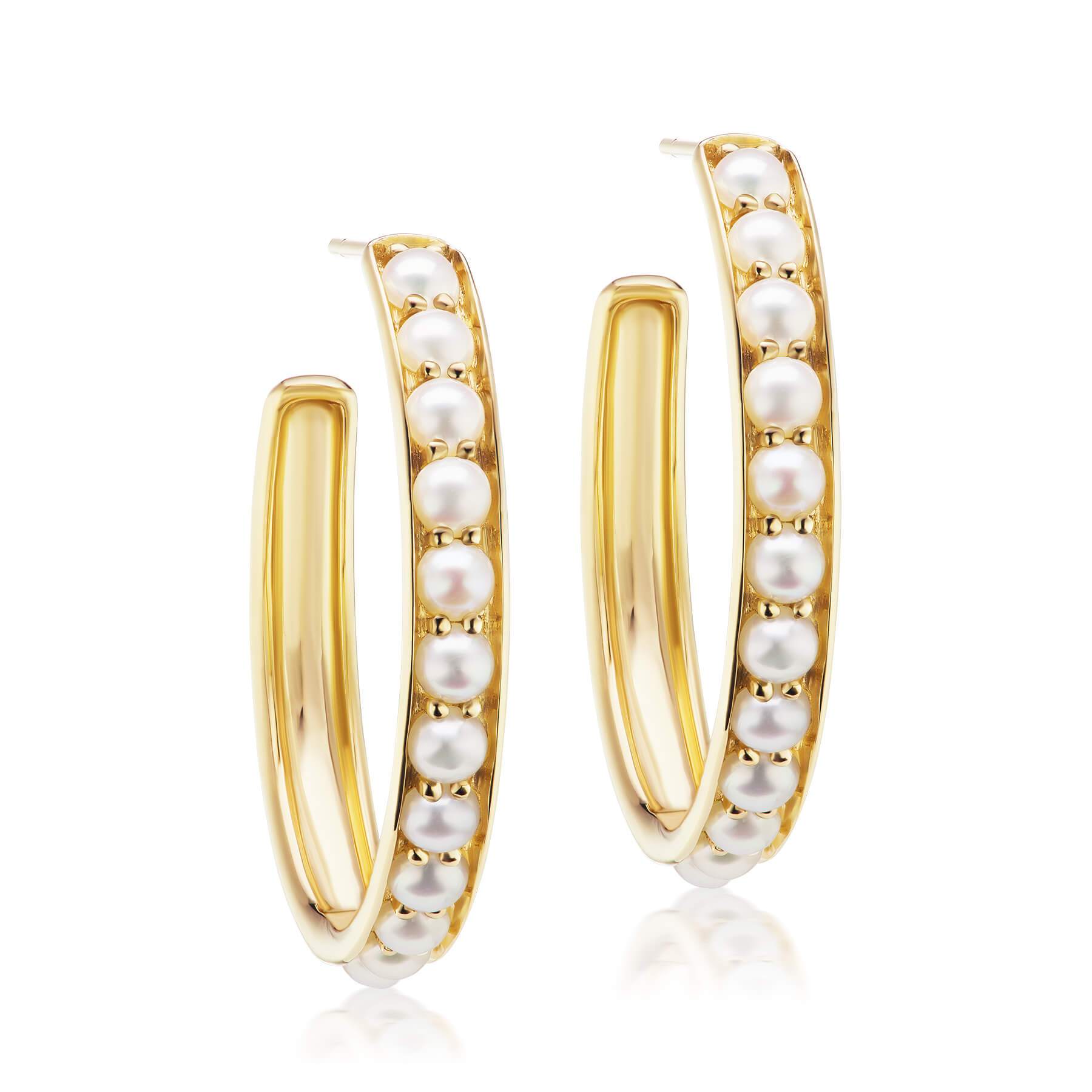 Chubby Pearl Hoops