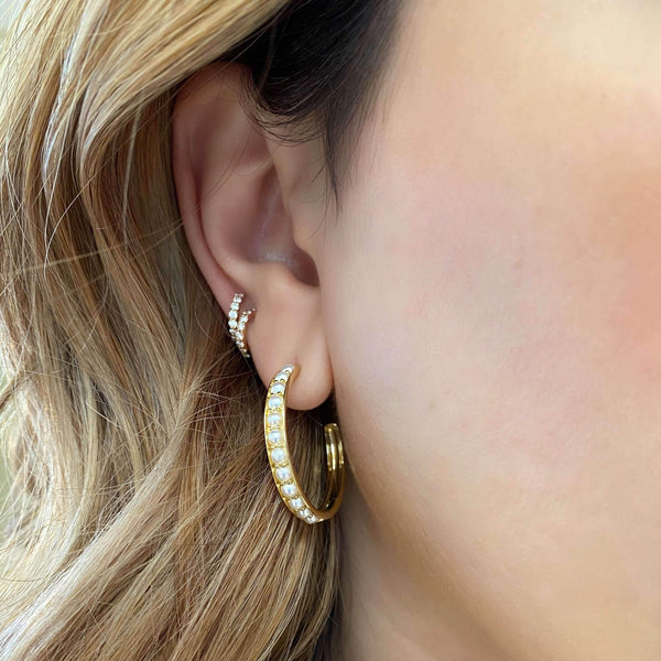 Chubby Pearl Hoops