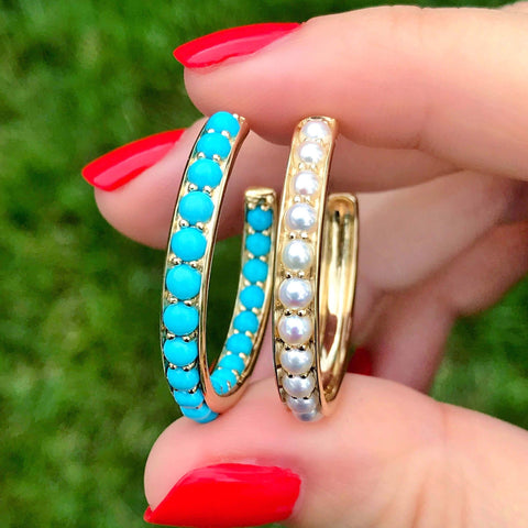 Chubby Pearl Hoops