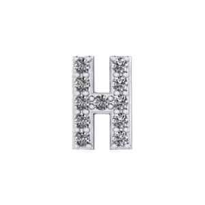 Mini Slider Pave Letter H Charm