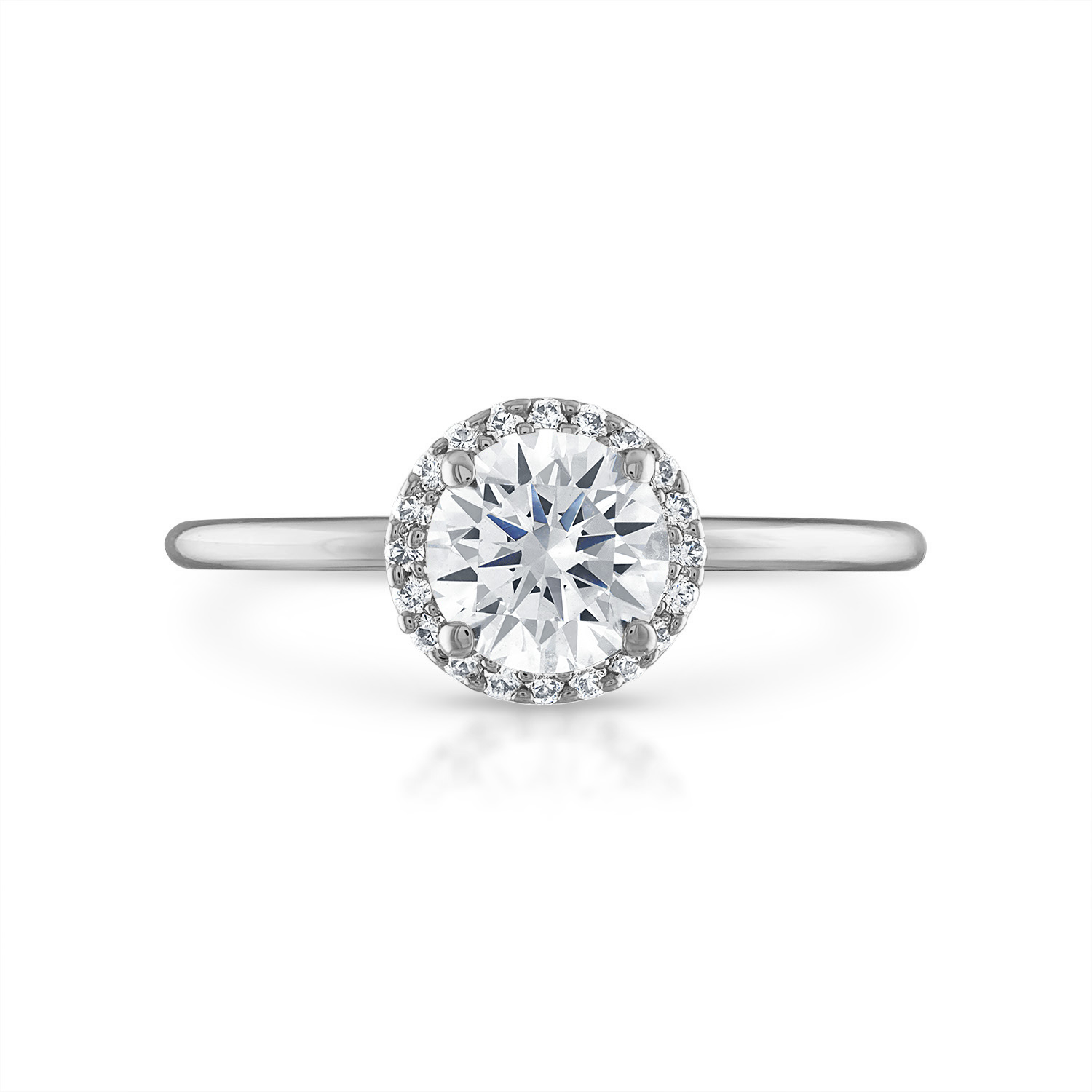 Round Halo Engagement Ring in Platinum