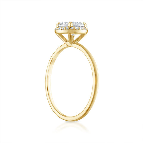 Round Halo Engagement Ring in Yellow Gold