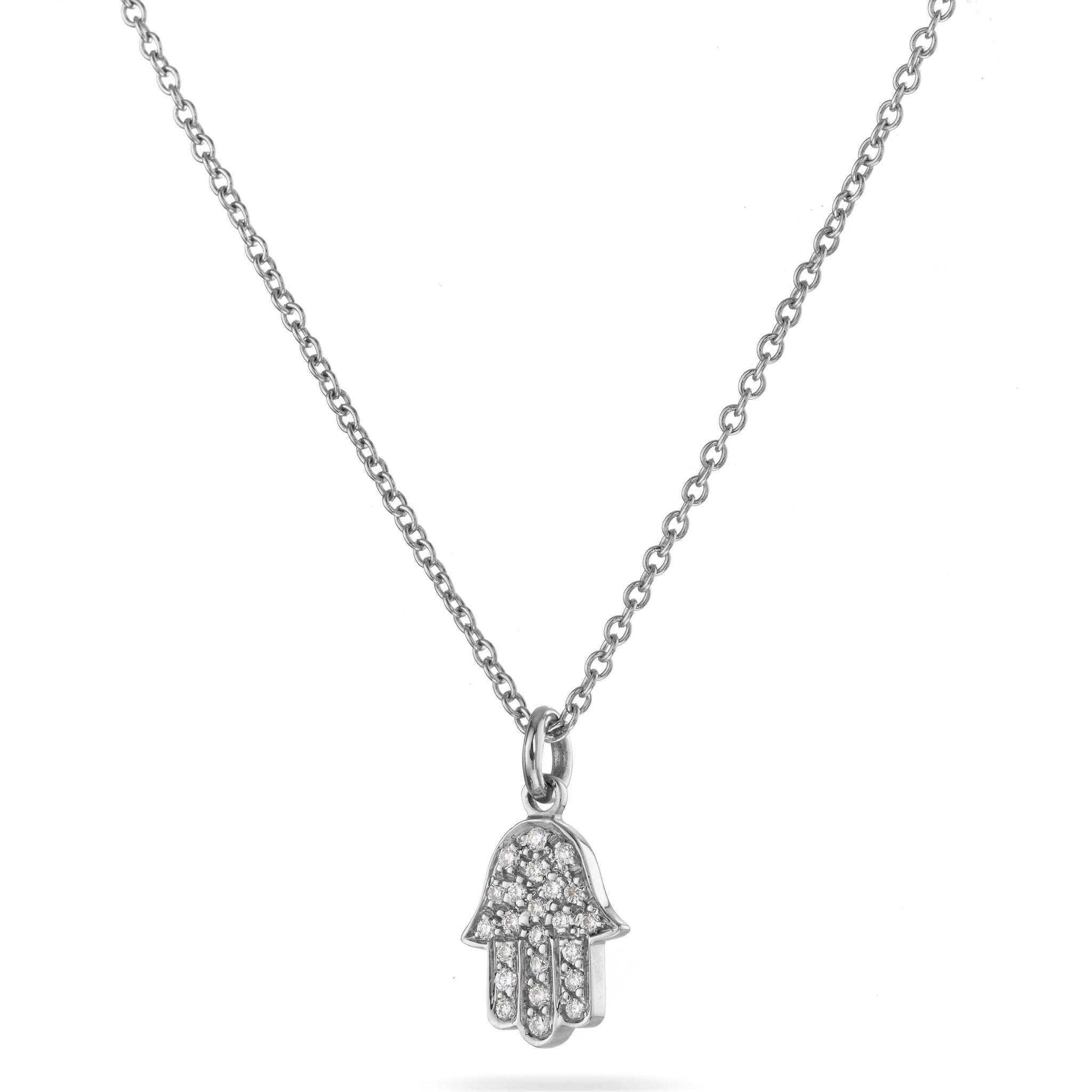 Hamsa Pave Necklace