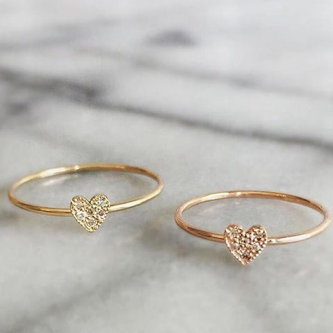Itty Bitty Pave Heart Ring