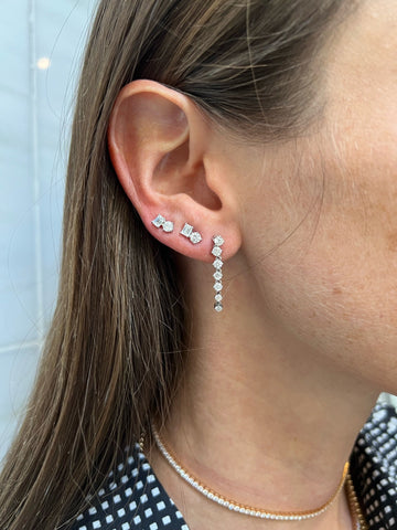Round Diamond Drop Earring