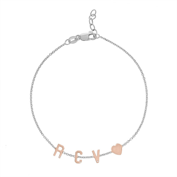 Mini Initial Bracelet with Heart