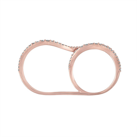 Wavy Two Finger Ring