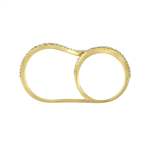 Wavy Two Finger Ring
