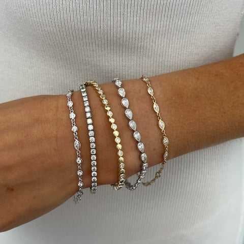 Pear Shaped Bezel Tennis Bracelet