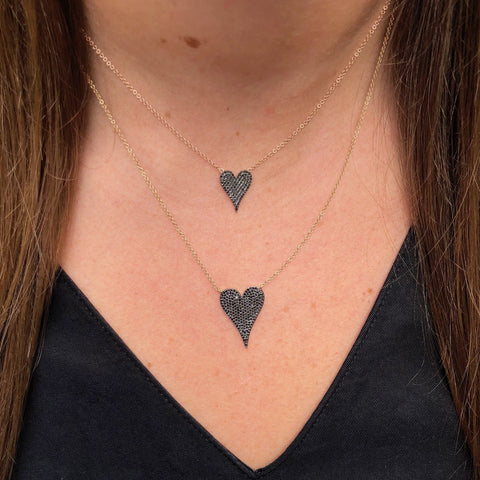 IN STOCK - Black Diamond Medium Heart Necklace