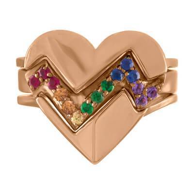 Heart Throb Stackable Ring Set