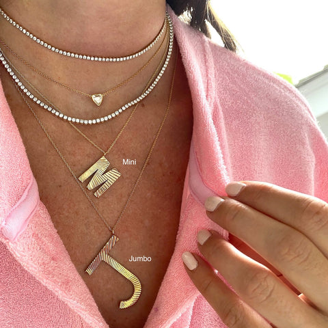 Jumbo Textured Initial Necklace