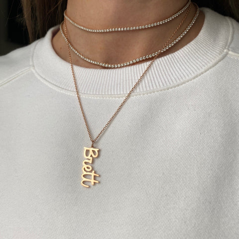 Jumbo Gold Script Name Charm