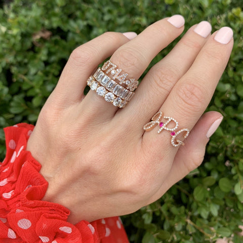 Pave Initial Ring