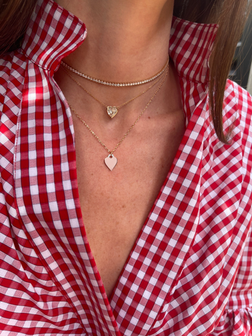 Dora Gold and Diamond Mini Heart Charm Necklace
