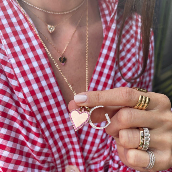 Dora Gold and Pave Edge Heart Charm