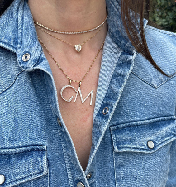 Woolf Gold and Diamond Initial Charm