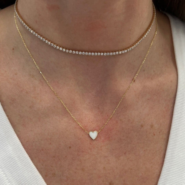 Mini Enamel Heart Necklace