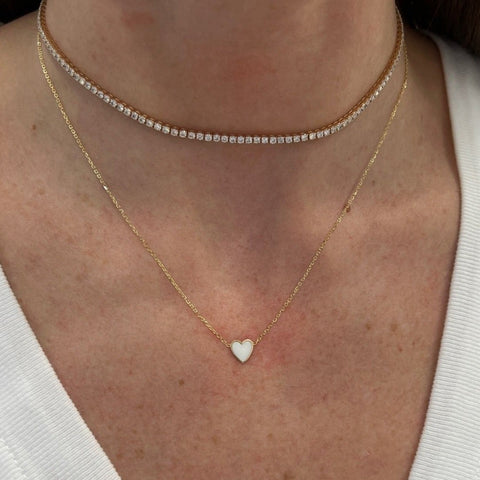 Mini Enamel Heart Necklace