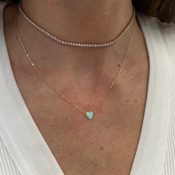 Mini Enamel Heart Necklace